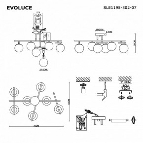 Потолочная люстра EVOLUCE SIERRA SLE1195-302-07 в Ханты-Мансийске - hanty-mansiysk.ok-mebel.com | фото 7