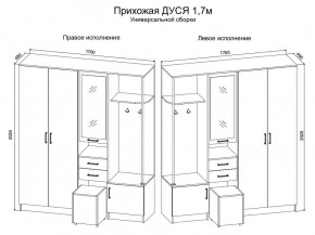 Прихожая Дуся 1.7 УНИ (Дуб Бунратти/Белый Бриллиант) в Ханты-Мансийске - hanty-mansiysk.ok-mebel.com | фото 2