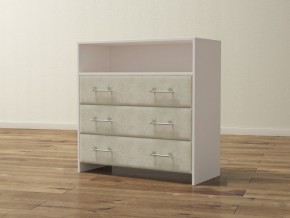 PROxSON Комод Varna (ЛДСП Белая+ткань Белый/Savana Milk (молочный)) 90x40 в Ханты-Мансийске - hanty-mansiysk.ok-mebel.com | фото