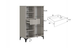 РИЧ Комод 2 со стеклом в Ханты-Мансийске - hanty-mansiysk.ok-mebel.com | фото 3