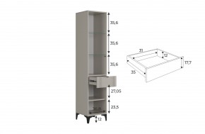 РИЧ Шкаф однодверный со стеклом в Ханты-Мансийске - hanty-mansiysk.ok-mebel.com | фото 3