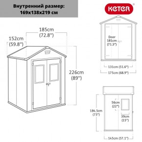 Сарай Манор 6*5 TWF (два окна на фасаде) MANOR 6x5 DD (two windows at the front) в Ханты-Мансийске - hanty-mansiysk.ok-mebel.com | фото 2