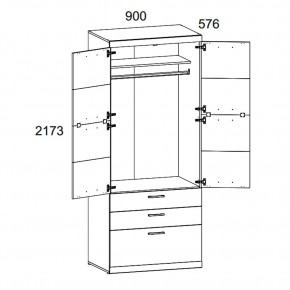 Шкаф 2D3S OSKAR , цвет дуб Санремо в Ханты-Мансийске - hanty-mansiysk.ok-mebel.com | фото 3