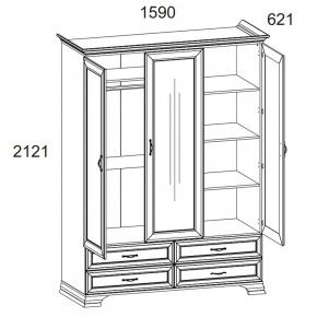 Шкаф 3D4S Z, TIFFANY, цвет вудлайн кремовый в Ханты-Мансийске - hanty-mansiysk.ok-mebel.com | фото 2