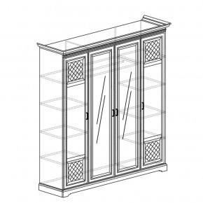 Шкаф для одежды 4-дверный №814 Парма кремовый белый в Ханты-Мансийске - hanty-mansiysk.ok-mebel.com | фото 2