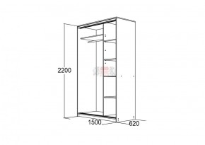 МИРАЖ 15.1 (620) Шкаф для платья и белья в Ханты-Мансийске - hanty-mansiysk.ok-mebel.com | фото 2