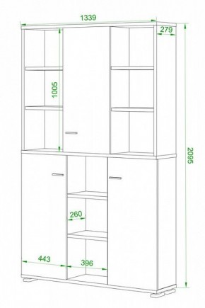 Шкаф книжный Домино ПУ-40-3 в Ханты-Мансийске - hanty-mansiysk.ok-mebel.com | фото 2
