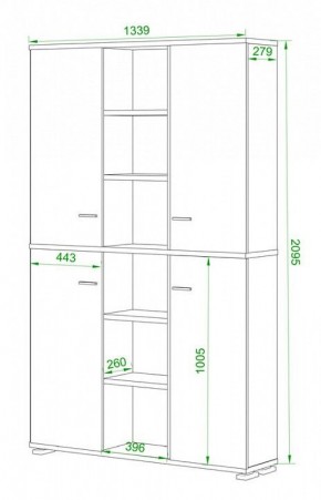Шкаф книжный Домино ПУ-40-5 в Ханты-Мансийске - hanty-mansiysk.ok-mebel.com | фото 2