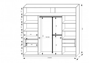 Шкаф-купе 2150 серии NEW CLASSIC K4+K4+K4+B22+PL4(по 2 ящика лев/прав+F обр.штанга) профиль «Капучино» в Ханты-Мансийске - hanty-mansiysk.ok-mebel.com | фото 3