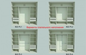 Шкаф-купе 2450 серии NEW CLASSIC K6Z+K1+K6+B22+PL1 (по 2 ящика лев/прав+1 штанга) профиль «Капучино» в Ханты-Мансийске - hanty-mansiysk.ok-mebel.com | фото 6
