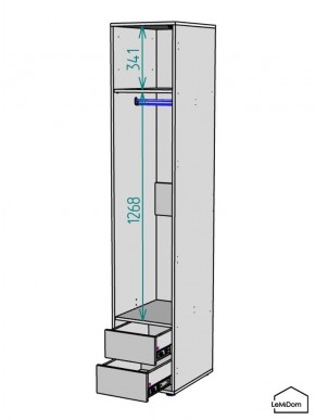 Шкаф Linnea MHR-1-3 2050х400х510 (Белый-М 11.1.2) в Ханты-Мансийске - hanty-mansiysk.ok-mebel.com | фото 3