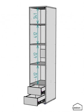Шкаф Linnea MHR-1PO-4 2050х400х510 (Белый-М 11.1.2) в Ханты-Мансийске - hanty-mansiysk.ok-mebel.com | фото 3