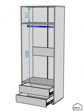 Шкаф Linnea MHR-2-3 2050х800х510 (Графит-М 11.1.25) в Ханты-Мансийске - hanty-mansiysk.ok-mebel.com | фото 3