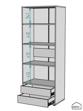 Шкаф Linnea MHR-2-4 2050х800х510 (Графит-М 11.1.25) в Ханты-Мансийске - hanty-mansiysk.ok-mebel.com | фото 3