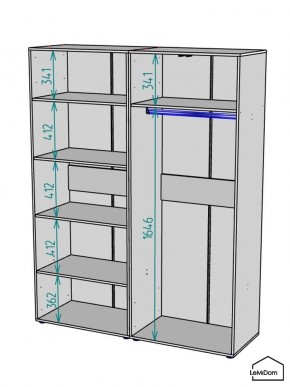 Шкаф Linnea MHR-4-1 2050х1600х510 (Белый-М 11.1.2) в Ханты-Мансийске - hanty-mansiysk.ok-mebel.com | фото 3