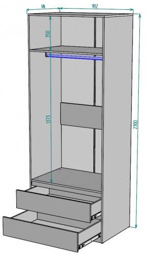 Шкаф Мальта H186 в Ханты-Мансийске - hanty-mansiysk.ok-mebel.com | фото 2