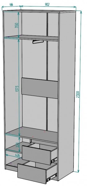 Шкаф Мальта H196 в Ханты-Мансийске - hanty-mansiysk.ok-mebel.com | фото 2