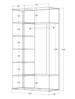 Шкаф Норден 1200 (Дуб Крафт белый) в Ханты-Мансийске - hanty-mansiysk.ok-mebel.com | фото 3