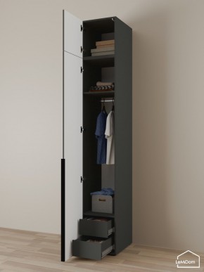 Шкаф с антресолью Linnea MHR-1A-3 2450х400х510 (Графит-М 11.1.25) в Ханты-Мансийске - hanty-mansiysk.ok-mebel.com | фото 5