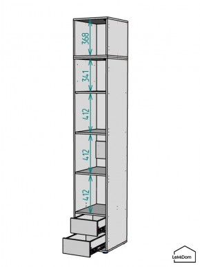 Шкаф с антресолью Linnea MHR-1A-4 2450х400х510 (Белый-М 11.1.2) в Ханты-Мансийске - hanty-mansiysk.ok-mebel.com | фото 3