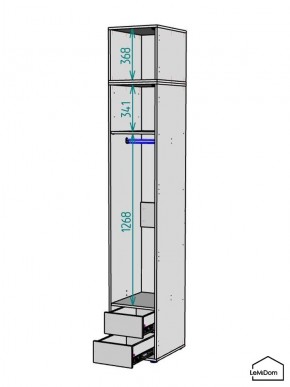 Шкаф с антресолью Linnea MHR-1POA-3 2450х400х510 (Белый-М 11.1.2) в Ханты-Мансийске - hanty-mansiysk.ok-mebel.com | фото 3