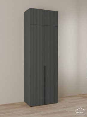 Шкаф с антресолью Linnea MHR-2A-4 2450х800х510 (Графит-М 11.1.25) в Ханты-Мансийске - hanty-mansiysk.ok-mebel.com | фото