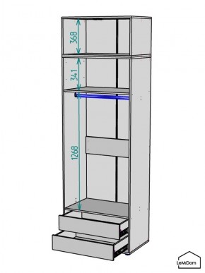 Шкаф с антресолью Linnea MHR-2POA-3 2450х800х510 (Белый-М 11.1.1) в Ханты-Мансийске - hanty-mansiysk.ok-mebel.com | фото 3
