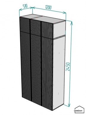 Шкаф с антресолью Linnea MHR-3POA-1 2450х1200х510 (Белый-М 11.1.2) в Ханты-Мансийске - hanty-mansiysk.ok-mebel.com | фото 2