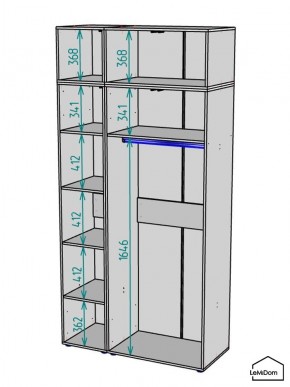 Шкаф с антресолью Linnea MHR-3POA-1 2450х1200х510 (Белый-М 11.1.2) в Ханты-Мансийске - hanty-mansiysk.ok-mebel.com | фото 3