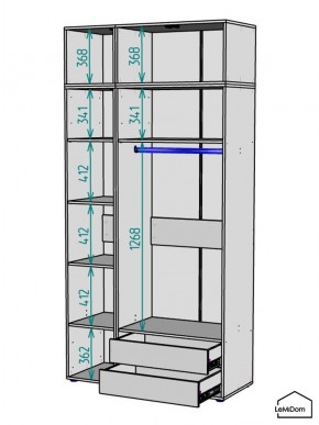 Шкаф с антресолью Linnea MHR-3POA-2 2450х1200х510 (Белый-М 11.1.1) в Ханты-Мансийске - hanty-mansiysk.ok-mebel.com | фото 3