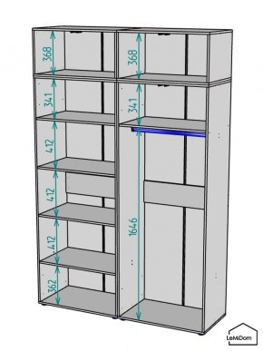 Шкаф с антресолью Linnea MHR-4A-1 2450х1600х510 (Белый-М 11.1.2) в Ханты-Мансийске - hanty-mansiysk.ok-mebel.com | фото 3