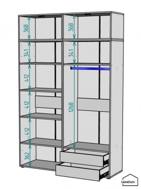 Шкаф с антресолью Linnea MHR-4A-2 2450х1600х510 (Белый-М 11.1.2) в Ханты-Мансийске - hanty-mansiysk.ok-mebel.com | фото 2