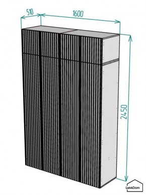 Шкаф с антресолью Linnea MHR-4POA-2 2450х1600х510 (Белый-М 11.1.2) в Ханты-Мансийске - hanty-mansiysk.ok-mebel.com | фото 2