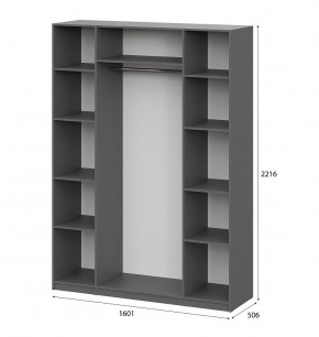 Шкаф ШК-5 (1600) Графит серый в Ханты-Мансийске - hanty-mansiysk.ok-mebel.com | фото 5