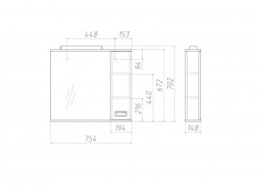 Шкаф-зеркало Cube 75 Эл. Правый Домино (DC5009HZ) в Ханты-Мансийске - hanty-mansiysk.ok-mebel.com | фото 3