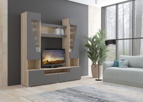 Стенка АНТАЛИЯ 2 (Сонома/Графит софт) в Ханты-Мансийске - hanty-mansiysk.ok-mebel.com | фото 3