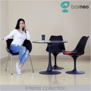 Стол Barneo T-3 Tulip style (RAL9017 черный, D80) в Ханты-Мансийске - hanty-mansiysk.ok-mebel.com | фото 2