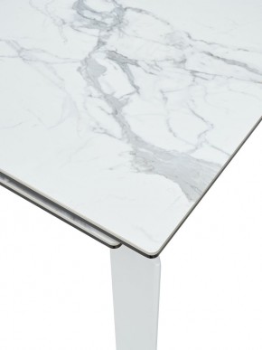 Стол CORNER 120 HIGH GLOSS STATUARIO керамика, стекло/ белый каркас, ®DISAUR в Ханты-Мансийске - hanty-mansiysk.ok-mebel.com | фото 2