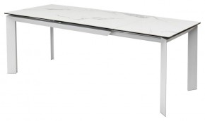 Стол CREMONA 140 HIGH GLOSS STATUARIO Белый мрамор глянцевый, керамика/ белый каркас, ®DISAUR в Ханты-Мансийске - hanty-mansiysk.ok-mebel.com | фото 4