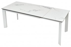 Стол CREMONA 140 HIGH GLOSS STATUARIO Белый мрамор глянцевый, керамика/ белый каркас, ®DISAUR в Ханты-Мансийске - hanty-mansiysk.ok-mebel.com | фото 5