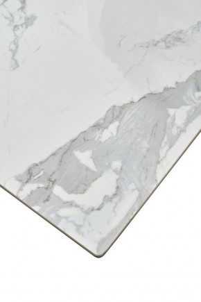 Стол CREMONA 140 HIGH GLOSS STATUARIO Белый мрамор глянцевый, керамика/ белый каркас, ®DISAUR в Ханты-Мансийске - hanty-mansiysk.ok-mebel.com | фото 6
