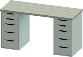 Стол письменный Ингар 2/55 140x75x55, дуб беленый/белый в Ханты-Мансийске - hanty-mansiysk.ok-mebel.com | фото 2