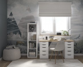 Стол письменный Ингар 2/55 140x75x55, дуб беленый/белый в Ханты-Мансийске - hanty-mansiysk.ok-mebel.com | фото 4