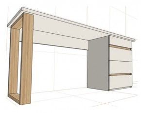 Стол письменный с тумбой 4 ящика (1250) в Ханты-Мансийске - hanty-mansiysk.ok-mebel.com | фото 2