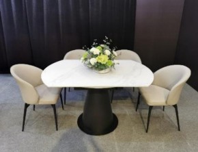 Стол TERAMO 135 GLOSS GRAND JADE SOLID CERAMIC, керамика, поворотн.механизм / Черный каркас, ®DISAUR в Ханты-Мансийске - hanty-mansiysk.ok-mebel.com | фото 3
