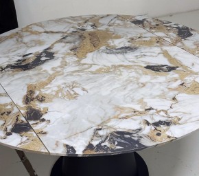 Стол TERAMO 135 GLOSS GRAND JADE SOLID CERAMIC, керамика, поворотн.механизм / Черный каркас, ®DISAUR в Ханты-Мансийске - hanty-mansiysk.ok-mebel.com | фото 4