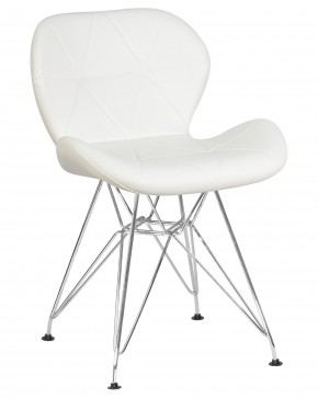 Стул обеденный DOBRIN BUTTERFLY CHROME, ножки хром, цвет белый в Ханты-Мансийске - hanty-mansiysk.ok-mebel.com | фото