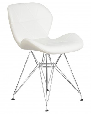 Стул обеденный DOBRIN BUTTERFLY CHROME, ножки хром, цвет белый в Ханты-Мансийске - hanty-mansiysk.ok-mebel.com | фото 2