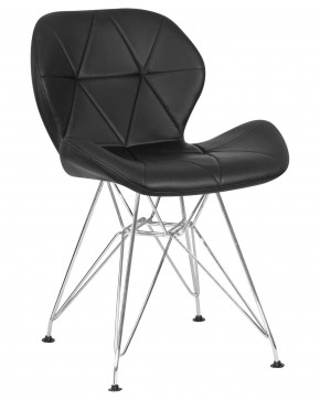 Стул обеденный DOBRIN BUTTERFLY CHROME, ножки хром, цвет чёрный в Ханты-Мансийске - hanty-mansiysk.ok-mebel.com | фото