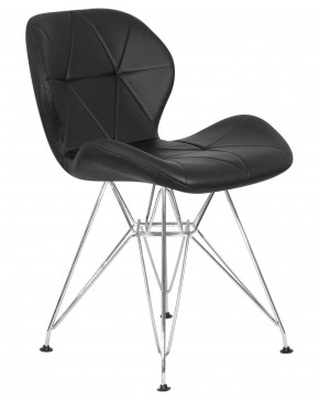 Стул обеденный DOBRIN BUTTERFLY CHROME, ножки хром, цвет чёрный в Ханты-Мансийске - hanty-mansiysk.ok-mebel.com | фото 2